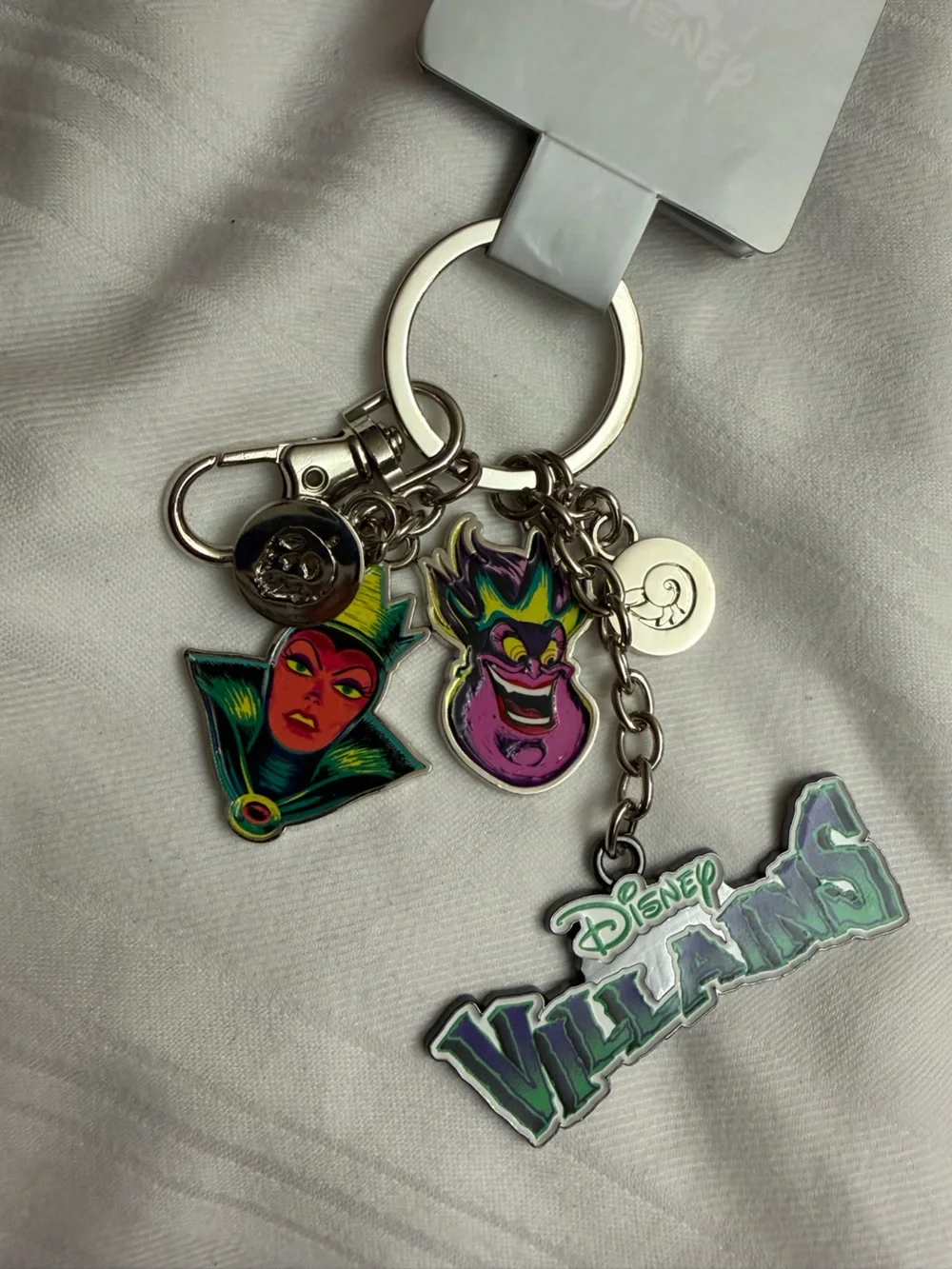 Disney Villains Enamel Keychain in Purple, Green and Yellow